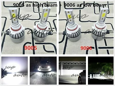 9005+9006 Combo LED Headlights Bulb Kit High Low Beam Super Bright 6000K WHITE • $18.99