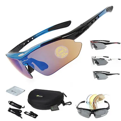 5Lens Cycling Polarized Glasses Outdoor Sports Sunglasses MTB PC Goggles Eyewear • $17.88