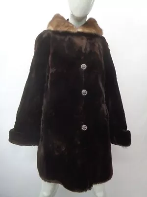 Mint Brown Arctic Beaver & Mink Fur Coat Jacket Women Woman Size 4-6 Small • $270