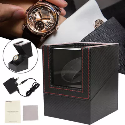 Watch Winder Watch Box Automatic Luxury Single Motor Leather Storage For Gift AU • $31.49