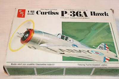 1/48 Scale AMT Curtiss P-36 Hawk Airplane Model Kit #T645 Open Box • $30