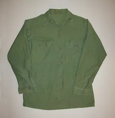 Old Vtg 1960s Vietnam War US Army Uniform Fatigue Shirt Size Medium Very Nice • $44.99
