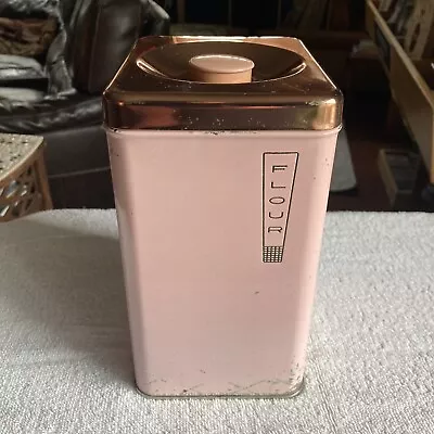 Lincoln Beautyware Vintage Pink Copper Flour Storage Canister • $19.49