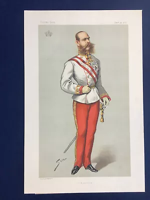 Original 1877 Vanity Fair Print Of The Emperor King Of Austro-Hungary • £17.99