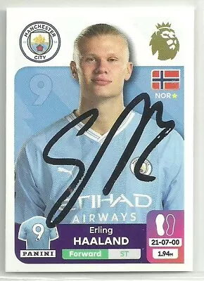 Erling Haaland - MANCHESTER CITY - Signed 2024 Panini PL Sticker [Unused] • £3.99