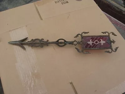 18 Inch Weathervane Arrow Pointer Red Glass And Iron Metal • $180