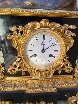 Raingo Freres French Marble Clock 1900's • $2500