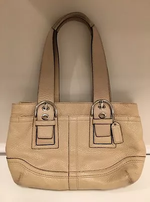 Coach Soho Ivory Pebbled Leather Tote Handbag L0751-F10911 • $14.99