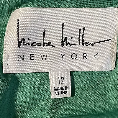 Nicole Miller Party  Cocktail Dress SZ 12 Strapless Green Peekabo Back Lined • $15