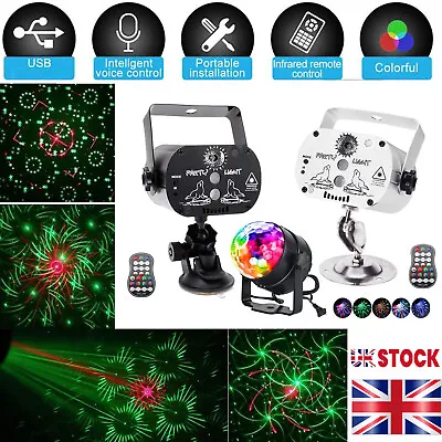 1240 Patterns Laser Lamp LED RGB Light Effect Projector Disco Party Decoration • £10.49