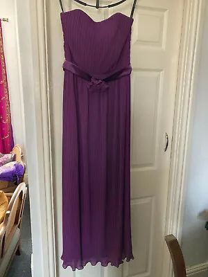 Vintage African Violet Strapless Dress Dessy Collection Bridesmaid Evening Prom  • £23.99