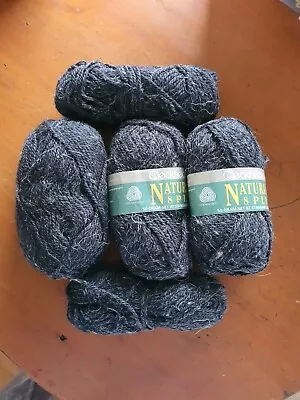 Cleckheaton Natural 8ply 215g Pure Wool Knitting Crochet Black Fleck Australia • $19.50