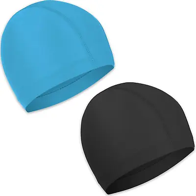 £4.24 • Buy 2 Pcs Elastic Swim Caps Comfortable Non-slip Fabric Swimming Hat Lightweight For