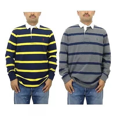 Polo Ralph Lauren Long Sleeve Classic Fit Striped Rugby Polo Shirt - 2 Colors - • $89.99