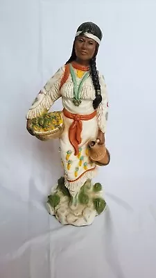 $118 • Buy Vtg Universal Statuary Corp. V. Kendrick Native American Maiden Chalkware Figure