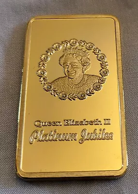 Queen Elizabeth II Gold Bar Platinum Jubilee King Charles III Royal Family Retro • £11.69