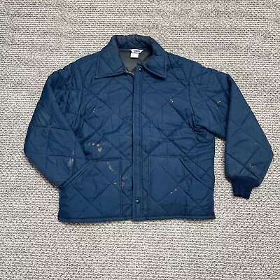 Vintage Big Smith Mens XL Navy Quilted Lined Full Zip Work Jacket Mechanic USA • $28.47