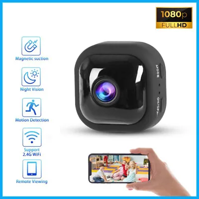 Night Vision WiFi Wireless Camera Mini Security Nanny Cam With Audio Live Feed • £17.46