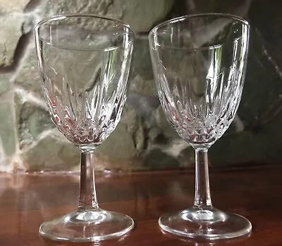 Lot Set Of 2 Vintage Clear Crystal Wine Glass Stemware Goblets Made In France • $15.50