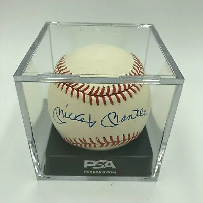 Stunning Mickey Mantle Signed AL Baseball PSA DNA Auto Graded MINT 9 • $3495
