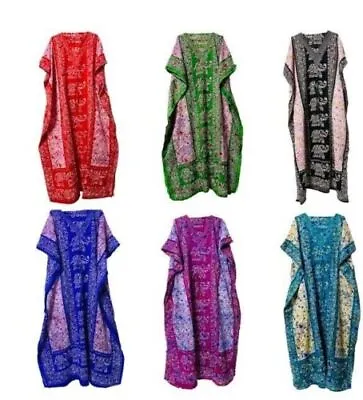 $20.85 • Buy Women Caftan Long Kaftan Dress Tunic Dress Nightwear Hippy Boho Maxi Plus Size