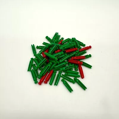 Vintage Miniature Clothes Pins Dollhouse Plastic Red Green Laundry Hangers Mini • $28.80