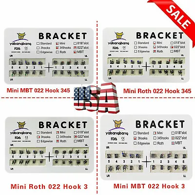 10 Packs Dental Orthodontic Metal Bracket Braces Mini Roth/MBT 022 3/345 Hooks A • $15.99