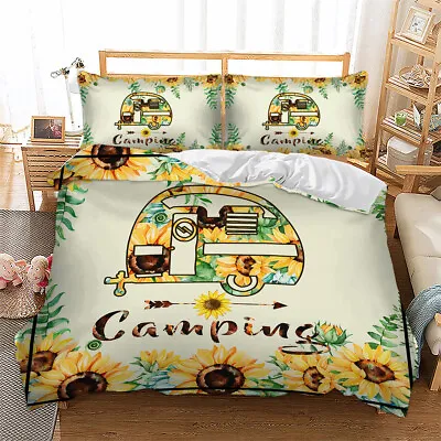£41.56 • Buy Camping Duvet Quilt Cover Bedding Set With Pillow Cases Single Double King Size