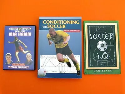 SOCCER (Lot Of 2 Books + DVD) Mia Hamm Advanced Skills Futbol Conditioning Guide • $12.95