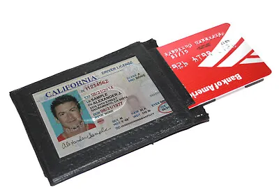 Black Mens Genuine Thin Wallet Credit Card ID Holder Billfold ID Holder. • $9.29