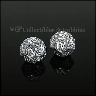 NEW 2 Roman Numeral D4 12 Sided RPG Dice Granite Gray Speckled Game Die Chessex  • $2.99