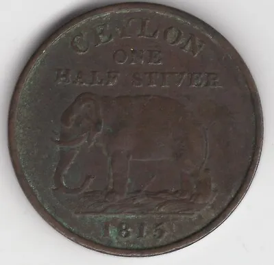 1815 Ceylon George III One Half Stiver Coin • £169.75