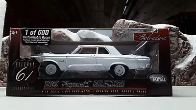 Highway 61/DCP 1:18 Scale 1965 Plymouth BELVEDERE Customizable Racer NRFB (DC-73 • $159.95