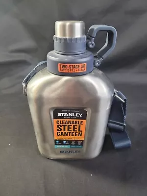 Stanley Cleanable BBP Free Stainless Steel Canteen With Shoulder Strap 1.1 Qt/1L • $18