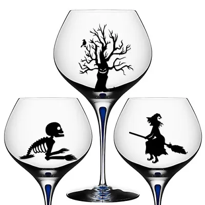 £2.99 • Buy 9x SPOOKY HALLOWEEN WINE GLASS DECAL STICKERS PARTY DECORATION WITCH TREE CROW
