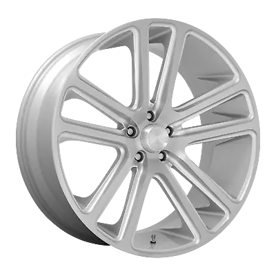 1 New 24X10 10 5X127 DUB 1PC S257 Flex Gloss Silver Brushed Face Wheel/Rim • $546