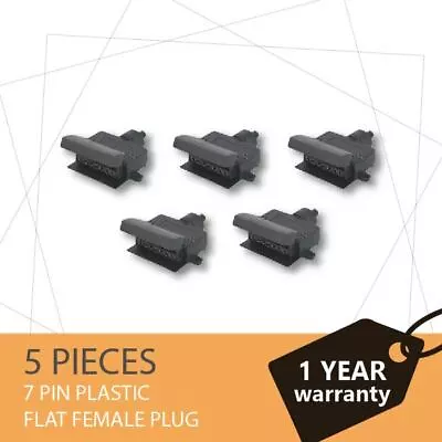 $24.95 • Buy 5 X TRAILER PLUG 7 PIN FLAT FEMALE RECTANGLE CARAVAN  TRAILER PART