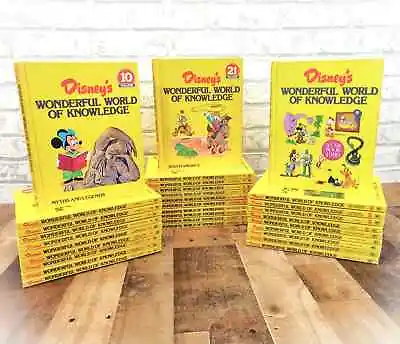 Vintage DISNEY'S Wonderful World Of Knowledge YELLOW Encyclopedia Books LOT • $125