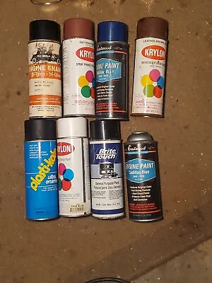 USED Lot Of 8 Vintage Spray Paint AUTO Cadillac Blue Car Truck & Engine • $50