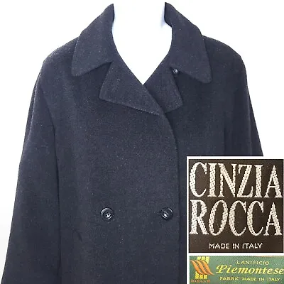 Cinzia Rocca Coat Womens Medium 10 100% Wool Long Dress Winter Italy Warm Gray • $85.58