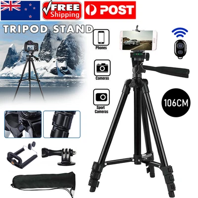 $4.45 • Buy Professional Camera Tripod Stand Mount Remote + Phone Holder For IPhone Samsung