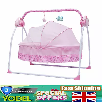 USB Electric Baby Crib Shaker Cradle Swing Sleep Bed Rocking Chair W/Music&Toys • £73.76