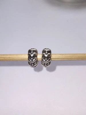 $35 • Buy PANDORA PAIR Of HEARTS & DOTS 925 ALE SPACER CHARMS