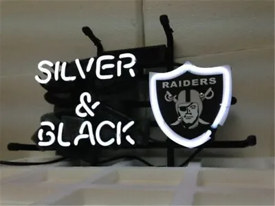 Las Vegas Raiders Silver And Black 20 X16  Neon Sign Bar Lamp Beer Light Decor • $134.84
