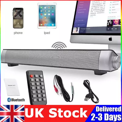 Bluetooth TV Home Theater Soundbar Sound Bar Speaker System Subwoofer W/ Remote • £20.89