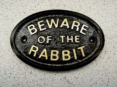 RABBIT BUNNY - PLAQUE SIGN HUTCH(Gold Or Silver Lettering • £3.95