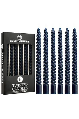 Deco Express 6 Hours Twisted Candles Pack Of 6 Romantic Festive Decor • £8.49