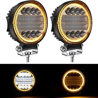 $39.95 • Buy Pair 5inch Round LED Work Lights Spot Flood DRL Driving Fog Lamp SUV 4WD Truck