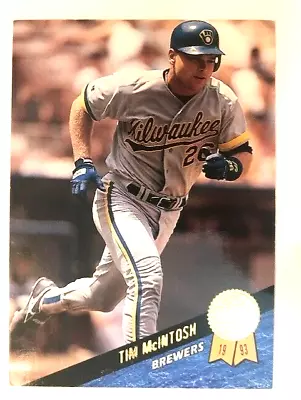 MLB - 1993 Leaf Baseball Tim McIntosh - Brewers • $0.99