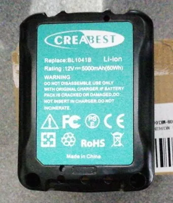 £8 • Buy Makita 12V Replacement Battery For 10.8v Tools  5000mAh Replaces BL1047B